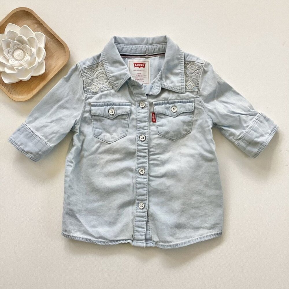 Levi's Chambray Lace Button Down Shirt